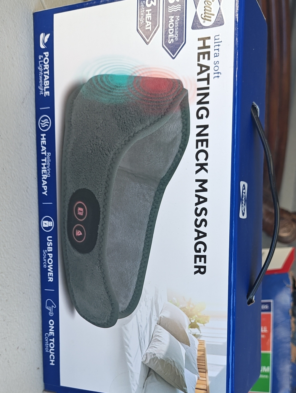 Sealy Ultra Soft Heating Neck Massager - Gray